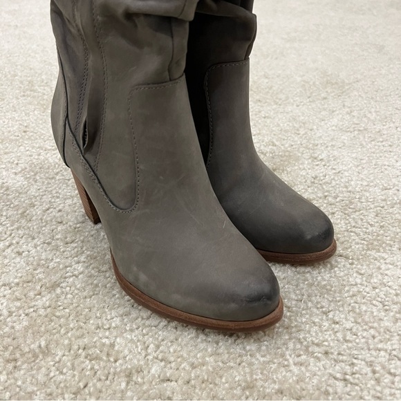 Ugg Australia Dayton Slouchy Gray Leather Mid Calf Heeled Boots Size 5 “NEW”, - Picture 8 of 16